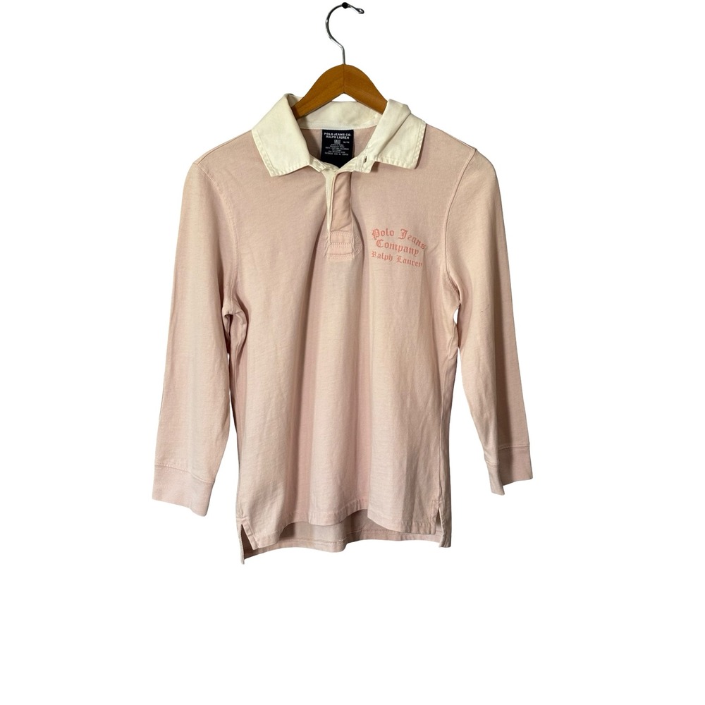 Y2K Vintage Ralph Lauren Polo‎ Rubgy Shirt Preppy Baby Pink Medium NWT
